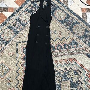 NWT Chic Black Halter Linen Dress size xs/ small
